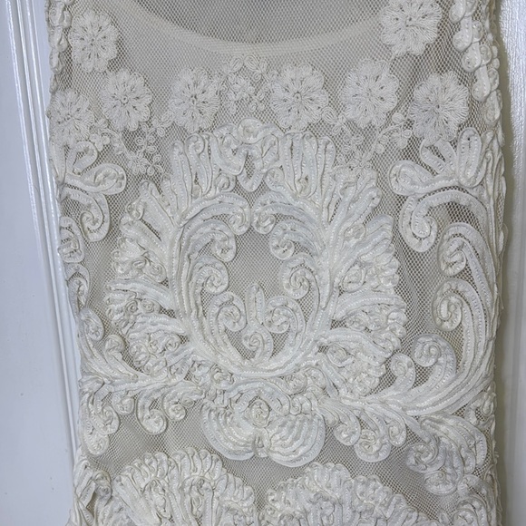 BHLDN Cream Sleeveless Sheath Mini Dress - Picture 3 of 11